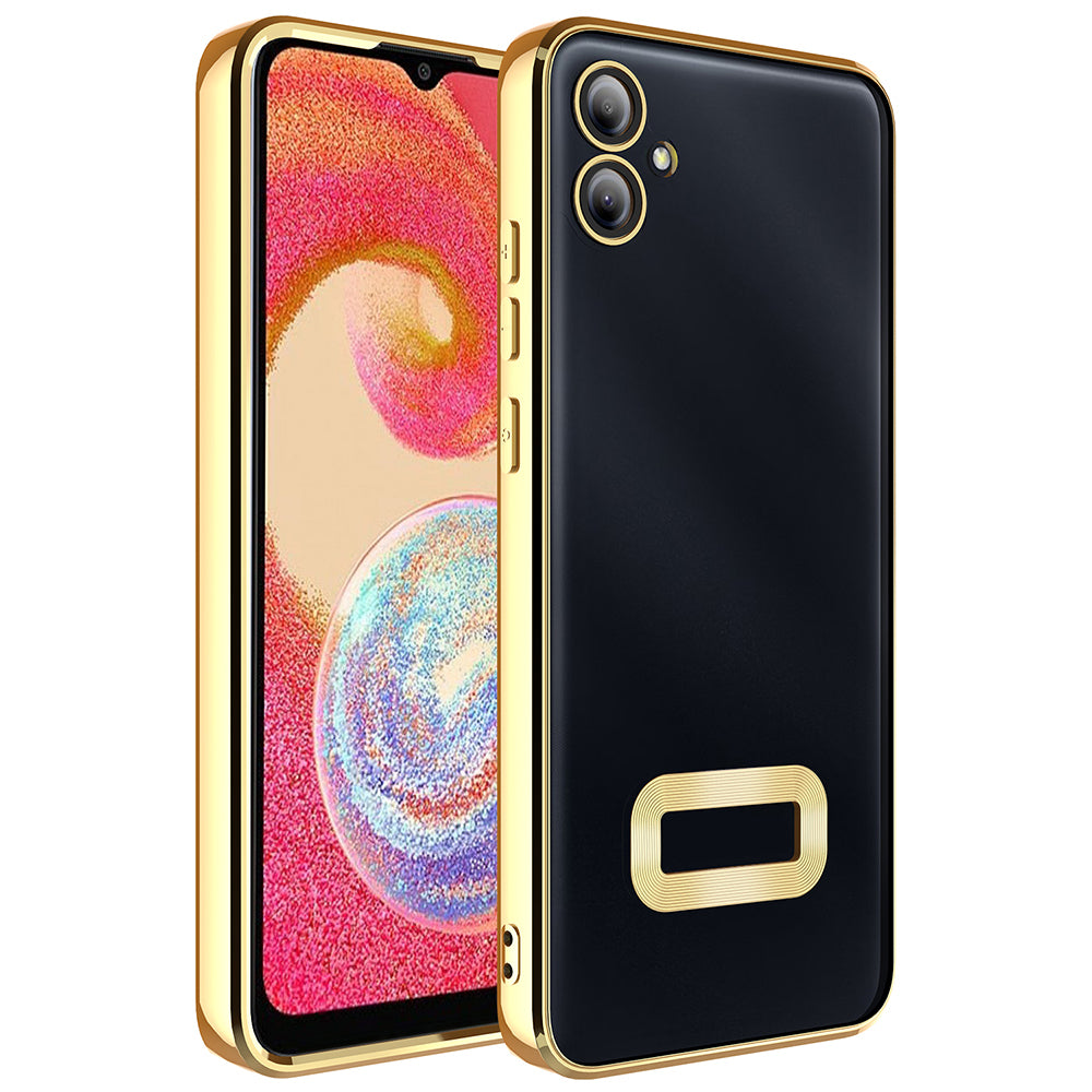 Galaxy A07 Kılıf Kamera Korumalı Logo Gösteren Zore Omega Kapak Siyah