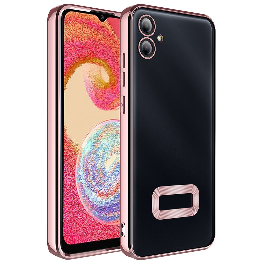 Galaxy A07 Kılıf Kamera Korumalı Logo Gösteren Zore Omega Kapak Rose Gold