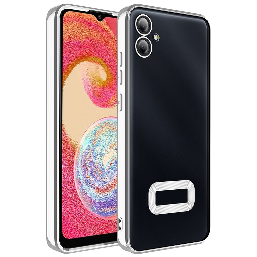 Galaxy A07 Kılıf Kamera Korumalı Logo Gösteren Zore Omega Kapak Gümüş