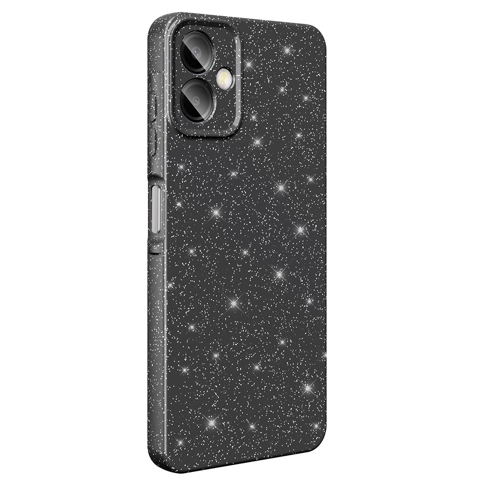 Galaxy A07 Kılıf Kamera Korumalı Simli Lüks Zore Koton Kapak Siyah