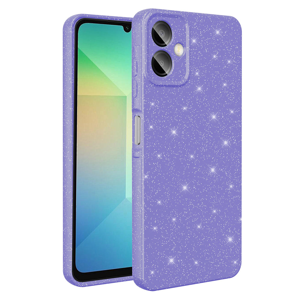 Galaxy A07 Kılıf Kamera Korumalı Simli Lüks Zore Koton Kapak Mor