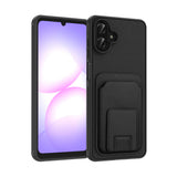 Galaxy A07 Kılıf Kartlıklı TPU Bikart Kapak Siyah