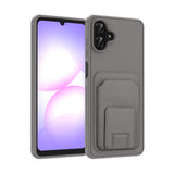 Galaxy A07 Kılıf Kartlıklı TPU Bikart Kapak Gri