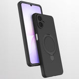 Galaxy A07 Kılıf M-safe Şarj Özellikli Standlı Zore Samara Kapak Siyah
