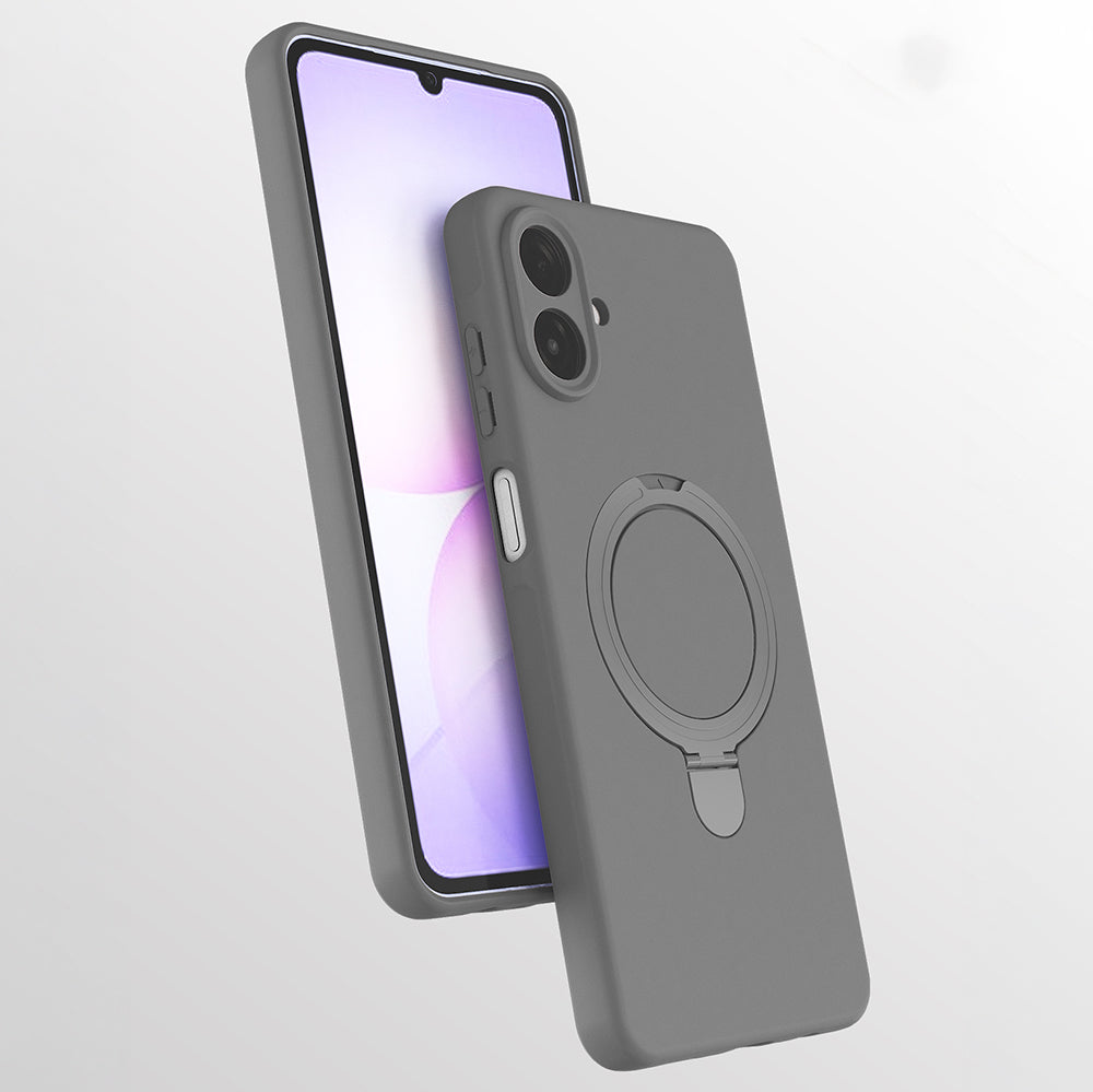 Galaxy A07 Kılıf M-safe Şarj Özellikli Standlı Zore Samara Kapak Titanyum-Gri