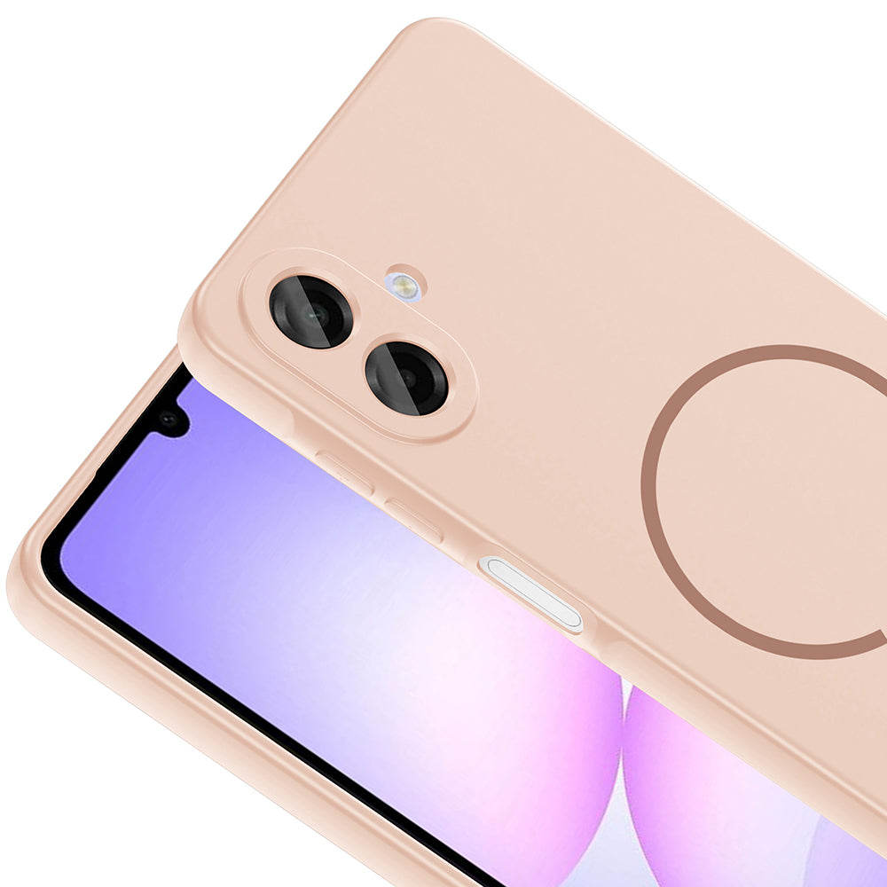 Galaxy A07 Kılıf M-safe Şarj Özellikli Zore Meta Kapak Rose Pembe
