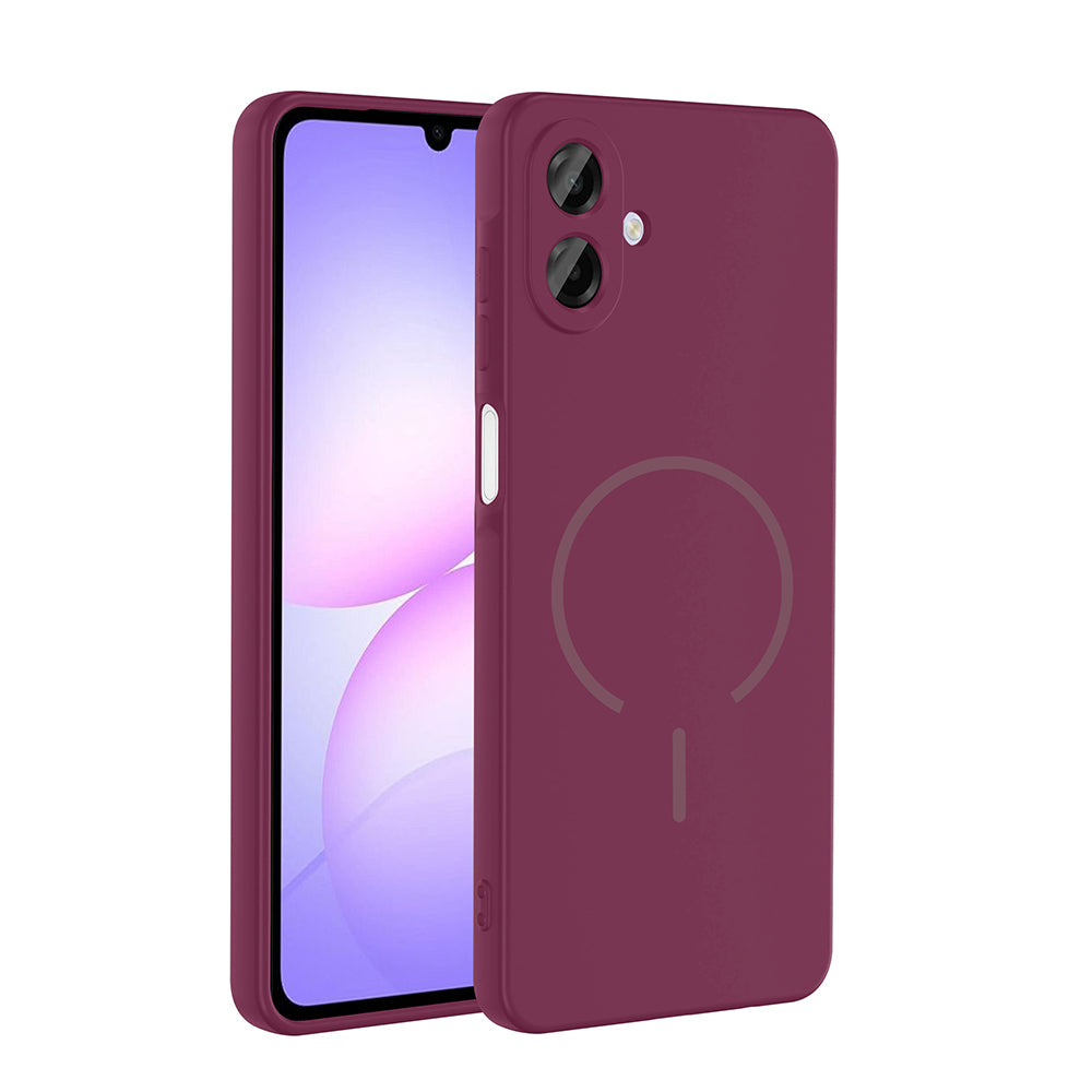Galaxy A07 Kılıf M-safe Şarj Özellikli Zore Meta Kapak Mürdüm