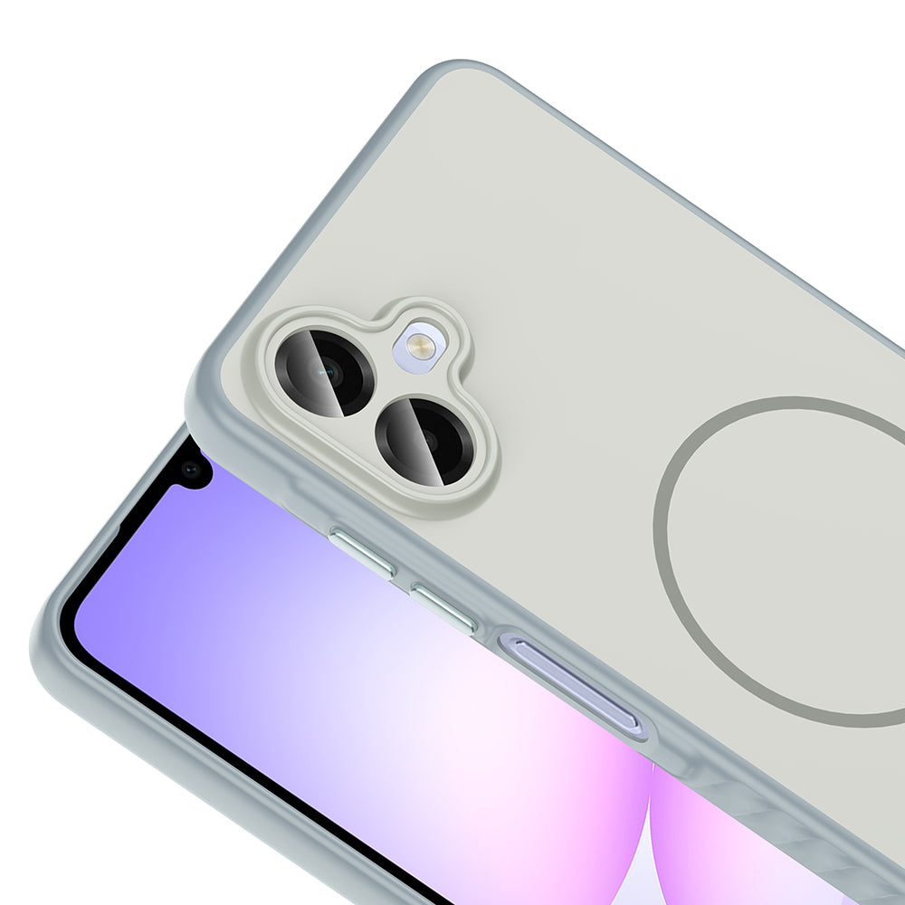 Galaxy A07 Kılıf M-safe Şarj Özellikli Zore Tea Kapak Gümüş
