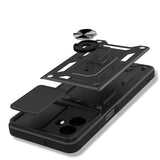 Galaxy A07 Kılıf Magnetik Standlı Kamera Korumalı Zore Sürgülü Vega Kapak Siyah