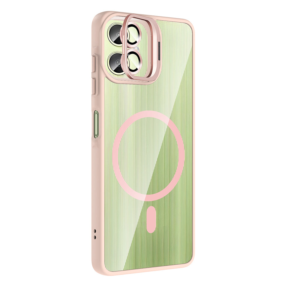 Galaxy A07 Kılıf Standlı ve Kamera Lens Hediyeli Zore Etro Kapak Derin Mor