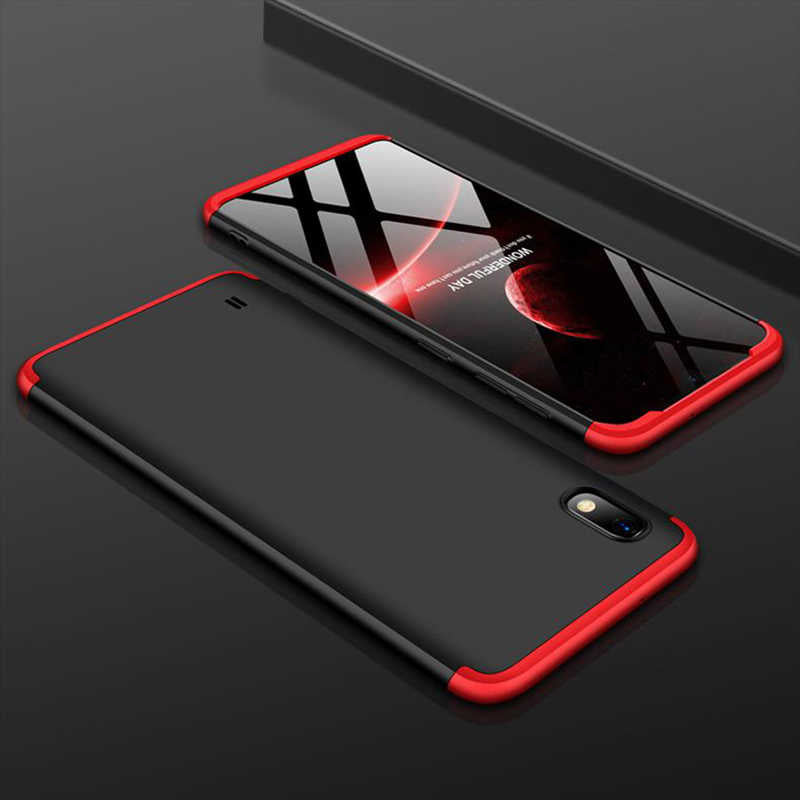 Galaxy A10 Kılıf Zore Ays Kapak Siyah-Kırmızı