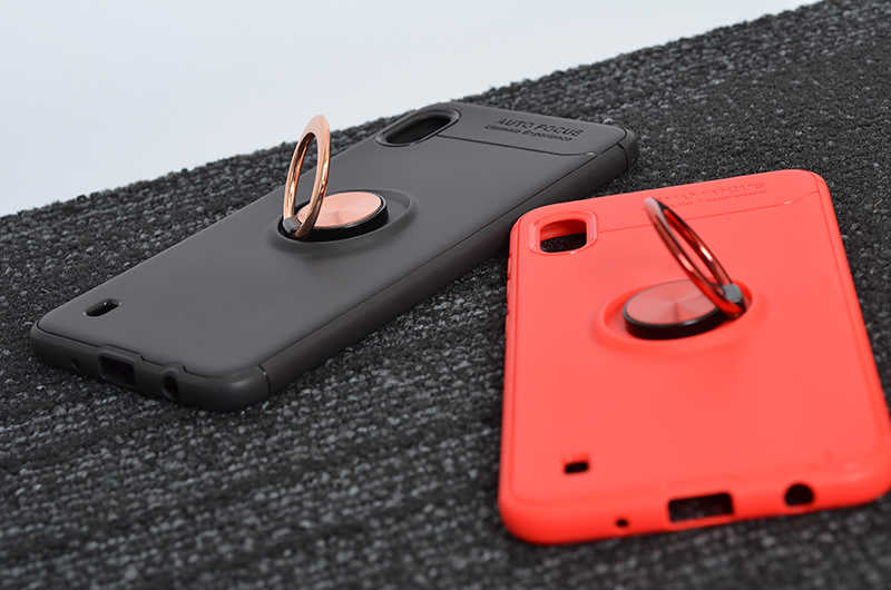 Galaxy A10 Kılıf Zore Ravel Silikon Kapak Siyah-Rose Gold