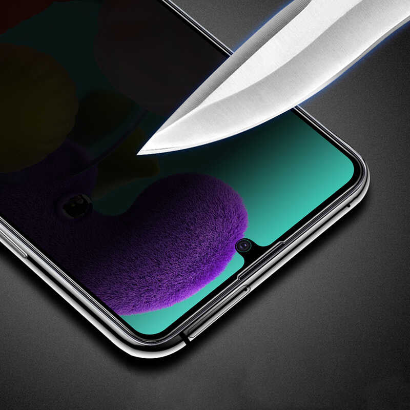 Galaxy A51 Zore New 5D Privacy Temperli Ekran Koruyucu Siyah