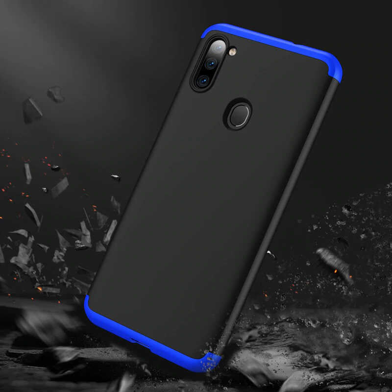Galaxy A11 Kılıf Zore Ays Kapak Siyah-Kırmızı