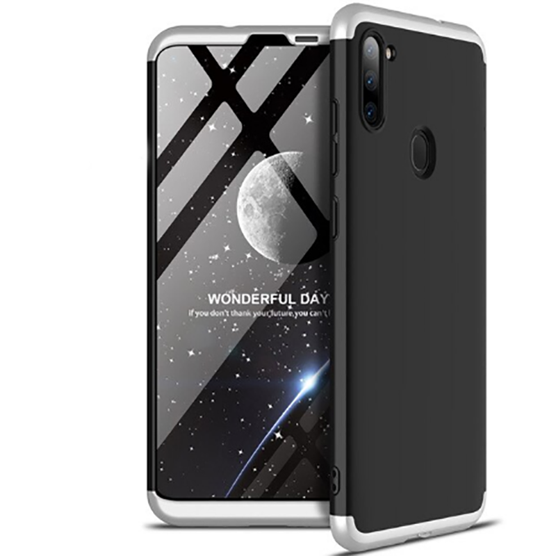 Galaxy A11 Kılıf Zore Ays Kapak Siyah-Gri