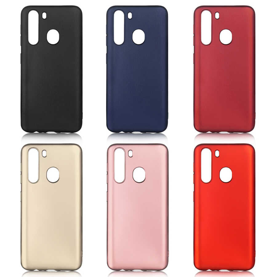 Galaxy A21 Kılıf Zore Premier Silikon Kapak Saks Mavi