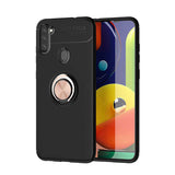 Galaxy A11 Kılıf Zore Ravel Silikon Kapak Siyah-Rose Gold