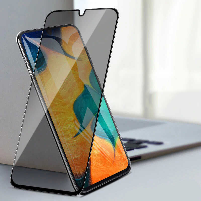 Galaxy A12 Davin 5D Privacy Cam Ekran Koruyucu Siyah