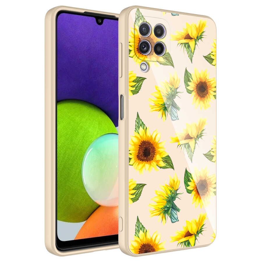 Galaxy A12 Kılıf Kamera Korumalı Desenli Sert Silikon Zore Epoksi Kapak NO7