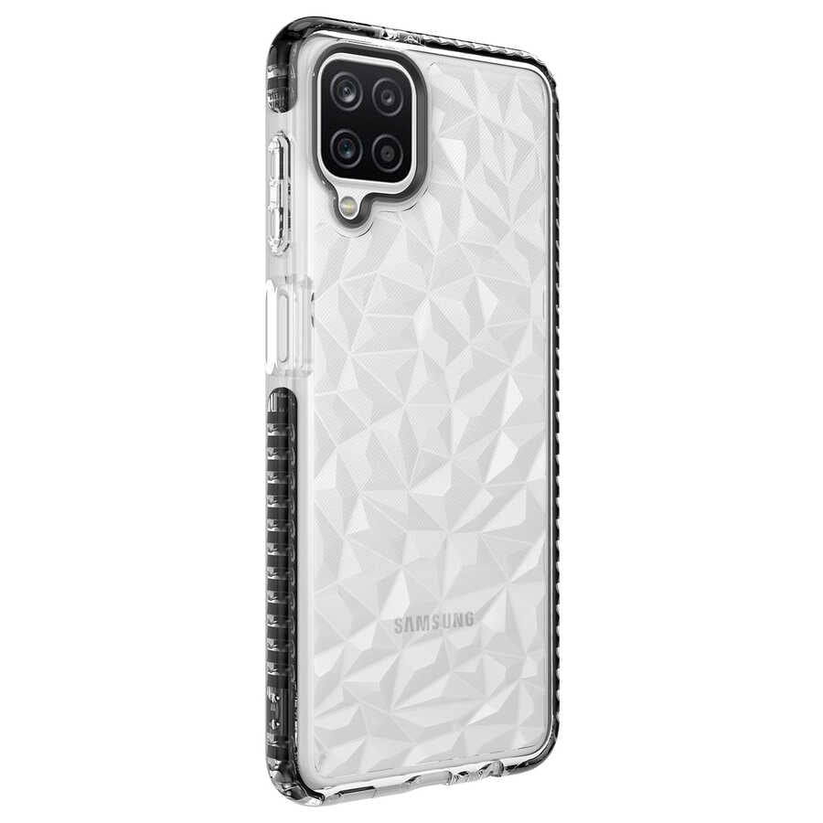 Galaxy A12 Kılıf Zore Buzz Kapak Siyah