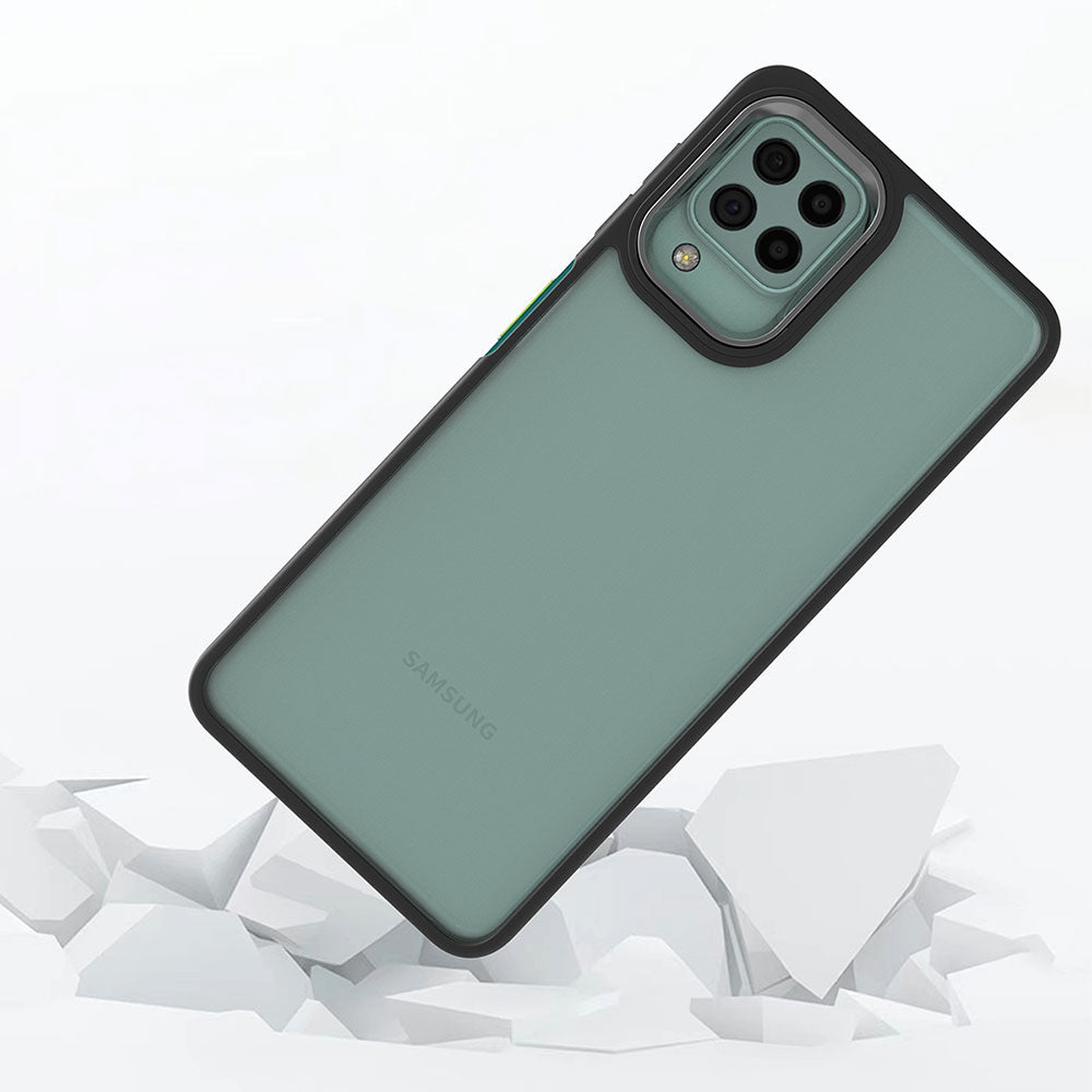 Galaxy A12 Kılıf Zore Flora Kapak Mavi