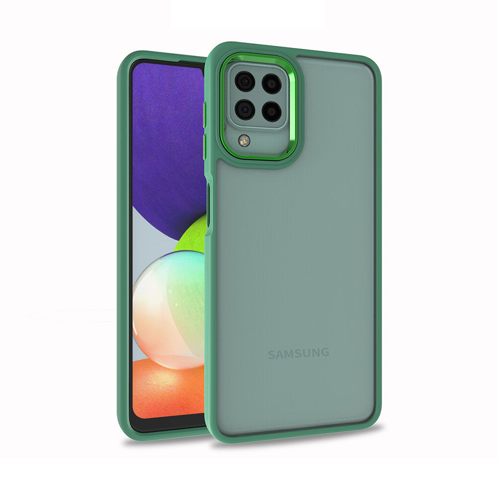 Galaxy A12 Kılıf Zore Flora Kapak Yeşil