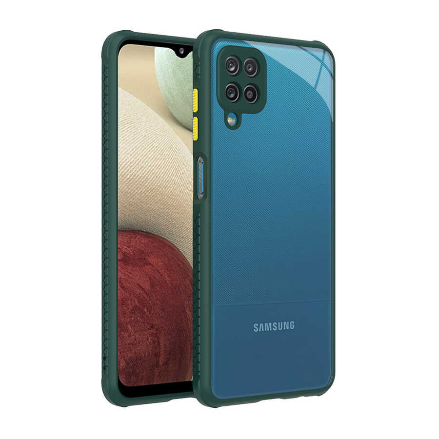 Galaxy A12 Kılıf Zore Kaff Kapak Koyu Yeşil