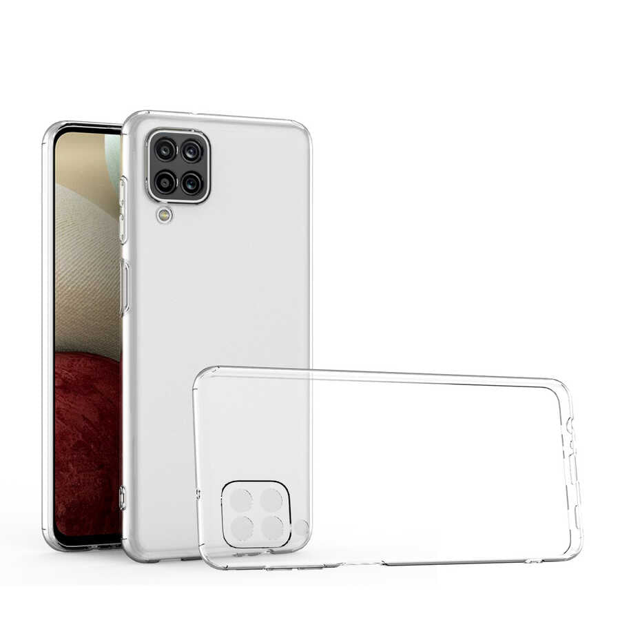 Galaxy A12 Kılıf Zore Kamera Korumalı Süper Silikon Kapak Renksiz