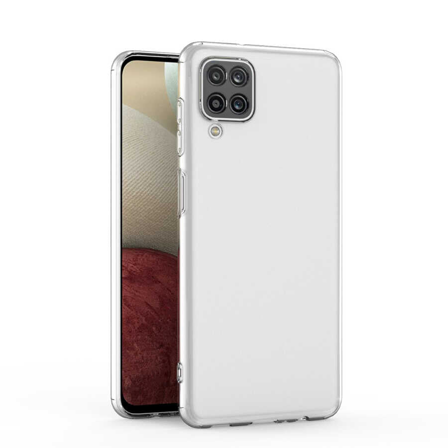 Galaxy A12 Kılıf Zore Kamera Korumalı Süper Silikon Kapak Renksiz