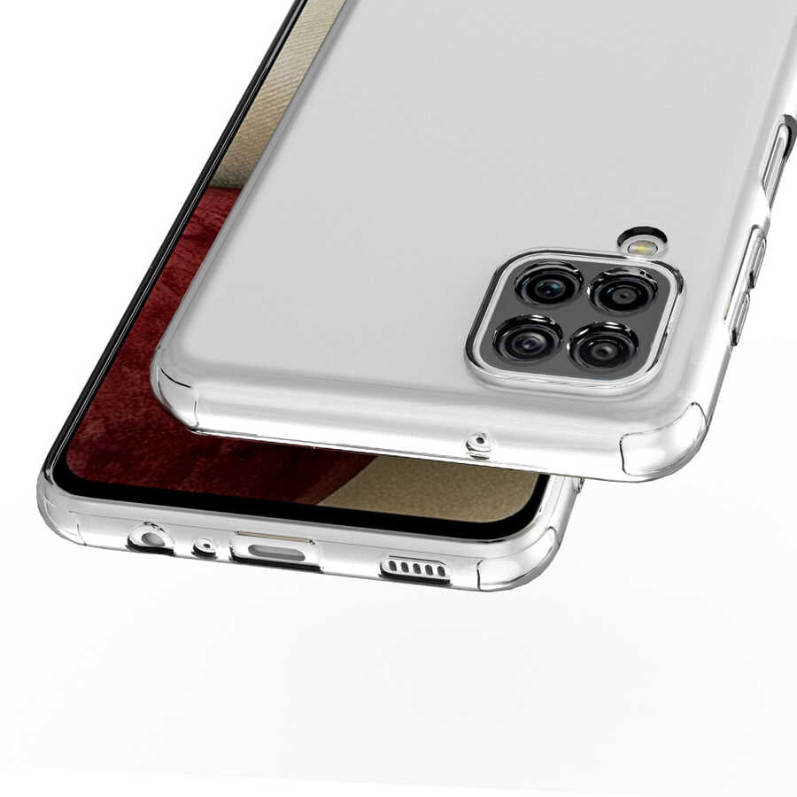 Galaxy A12 Kılıf Zore Kamera Korumalı Süper Silikon Kapak Renksiz