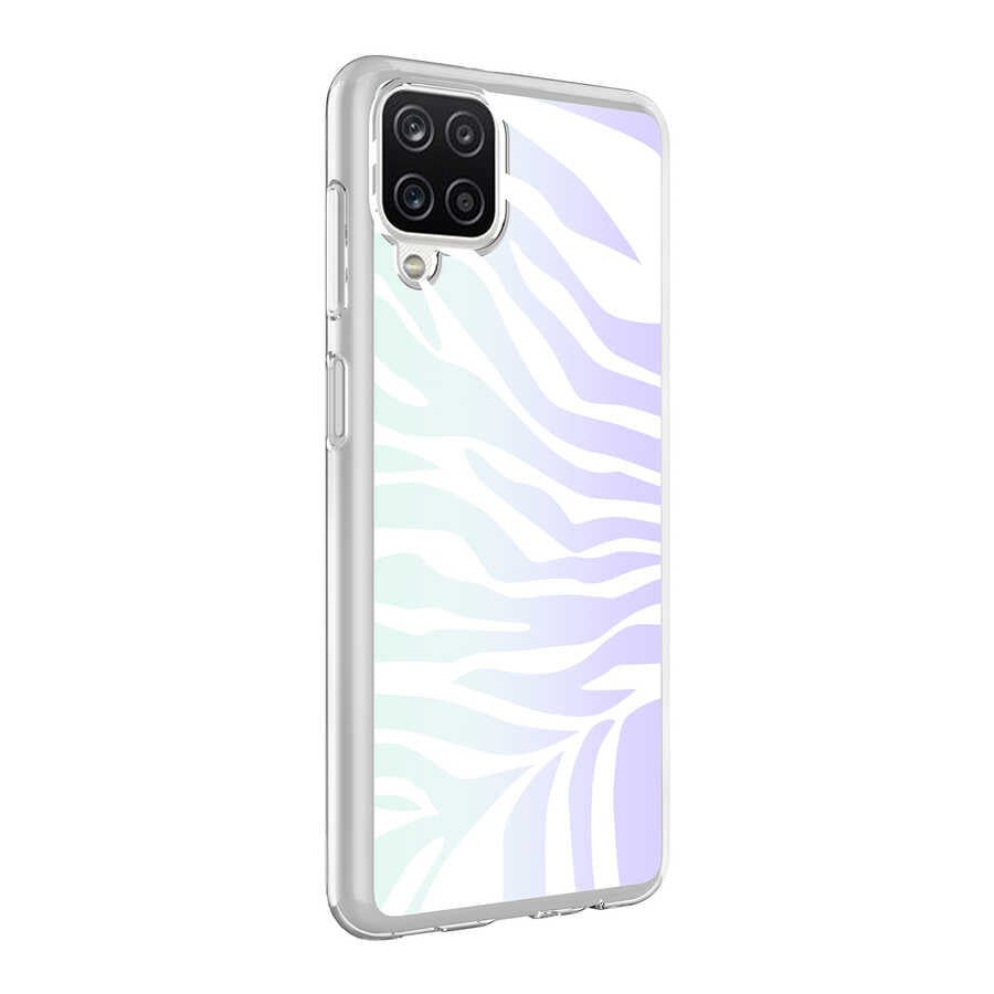 Galaxy A12 Kılıf Zore M-Blue Desenli Kapak Cow No2