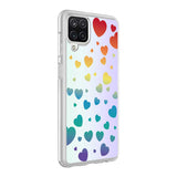 Galaxy A12 Kılıf Zore M-Blue Desenli Kapak Heart No3