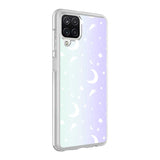 Galaxy A12 Kılıf Zore M-Blue Desenli Kapak Moon No4