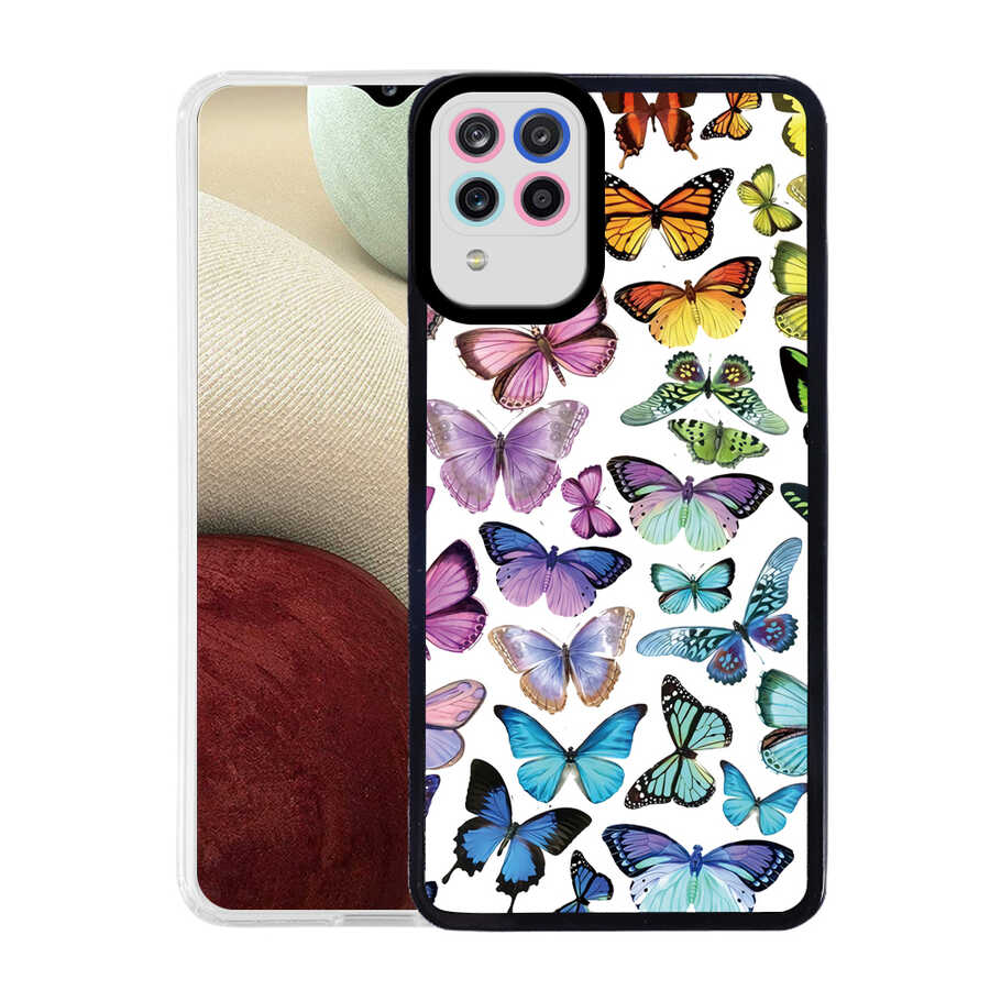 Galaxy A12 Kılıf Zore M-Fit Desenli Kapak Butterfly No3