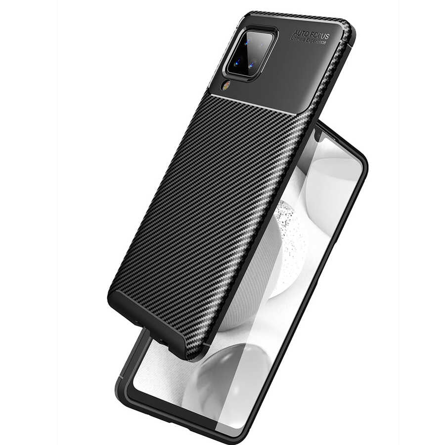 Galaxy A12 Kılıf Zore Negro Silikon Kapak Kahverengi