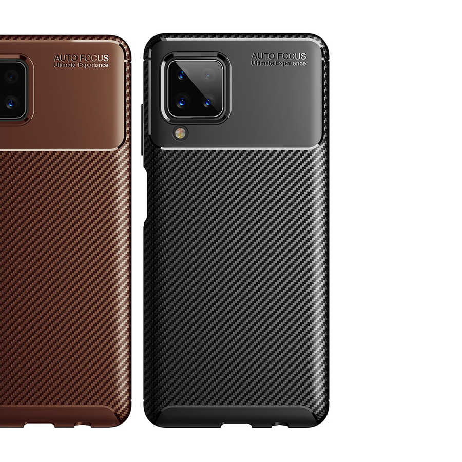 Galaxy A12 Kılıf Zore Negro Silikon Kapak Kahverengi