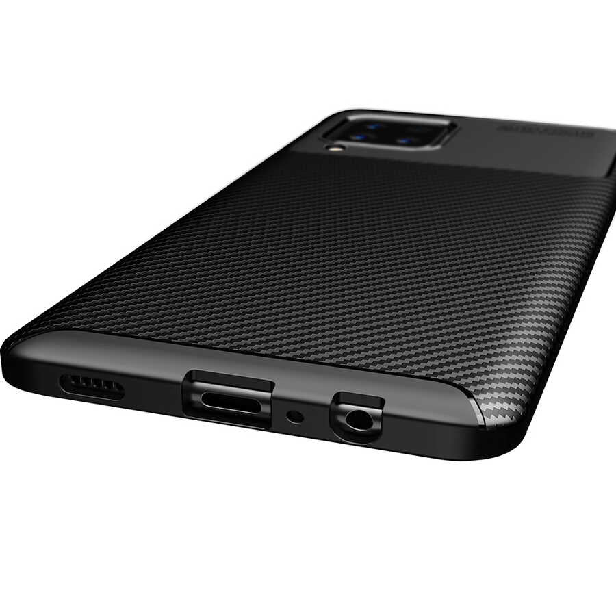 Galaxy A12 Kılıf Zore Negro Silikon Kapak Kahverengi