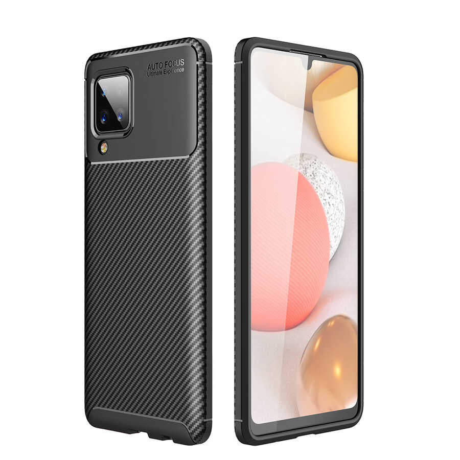 Galaxy A12 Kılıf Zore Negro Silikon Kapak Siyah