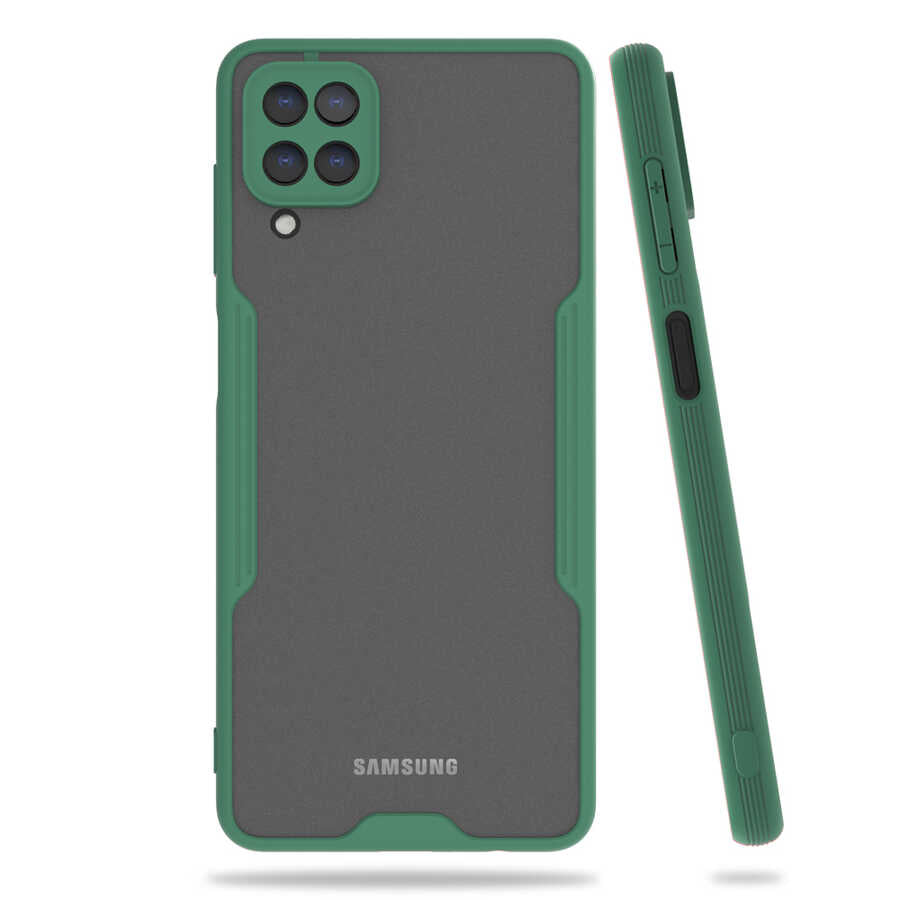 Galaxy A12 Kılıf Zore Parfe Kapak Koyu Yeşil