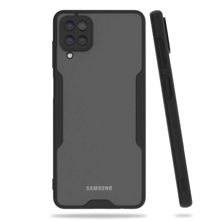 Galaxy A12 Kılıf Zore Parfe Kapak Siyah