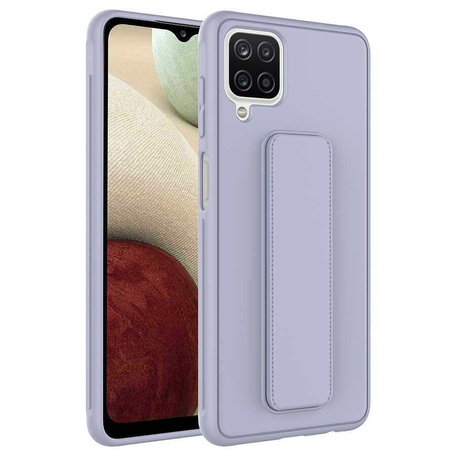 Galaxy A12 Kılıf Zore Qstand Kapak Koyu Yeşil