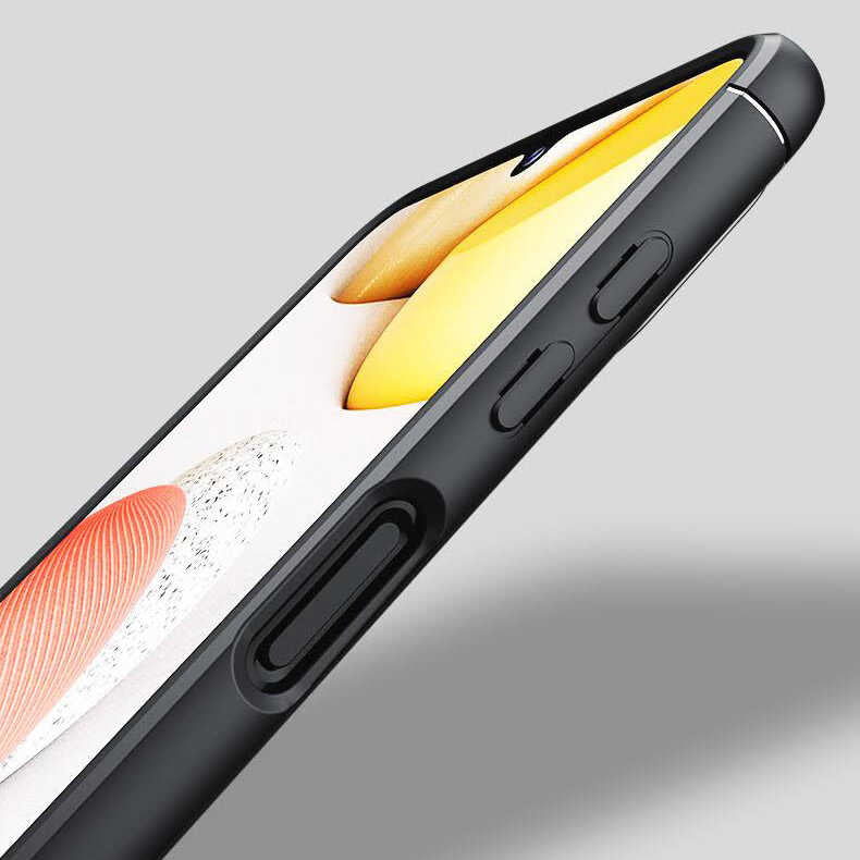 Galaxy A12 Kılıf Zore Ravel Silikon Kapak Siyah-Kırmızı