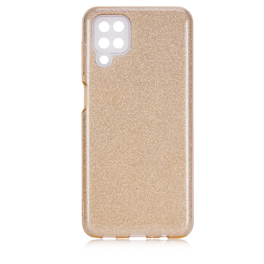 Galaxy A12 Kılıf Zore Shining Silikon Gold