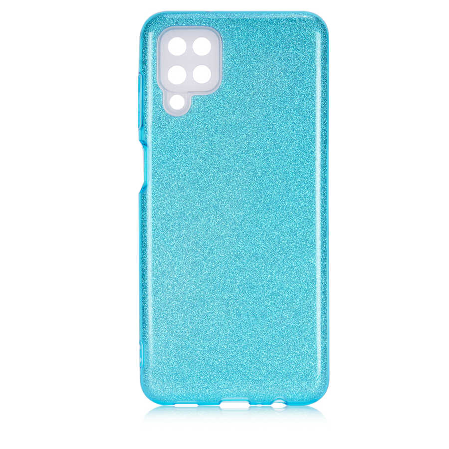 Galaxy A12 Kılıf Zore Shining Silikon Mavi
