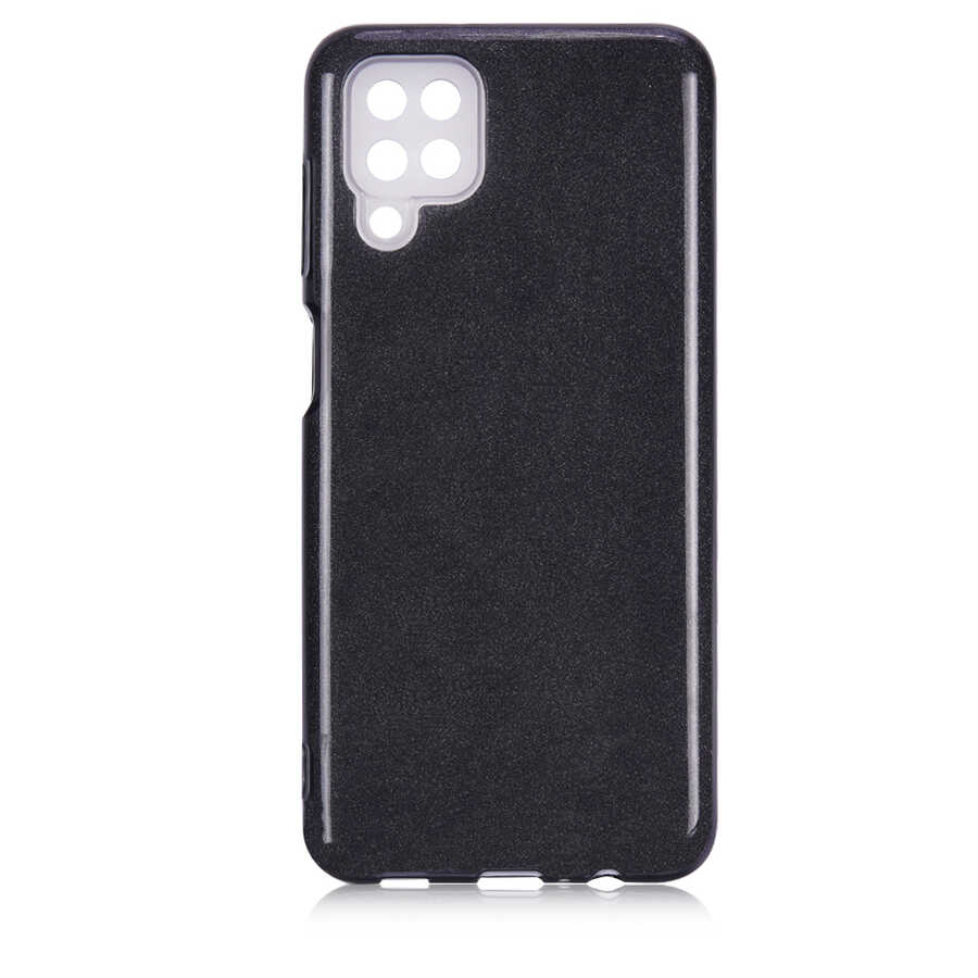 Galaxy A12 Kılıf Zore Shining Silikon Siyah