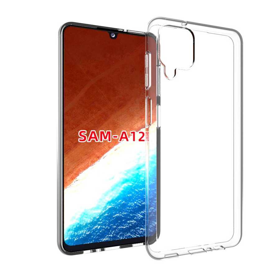 Galaxy A12 Kılıf Zore Süper Silikon Kapak Renksiz