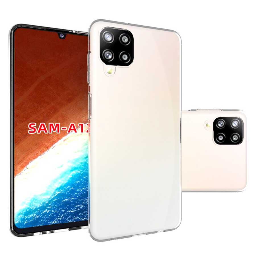 Galaxy A12 Kılıf Zore Süper Silikon Kapak Renksiz