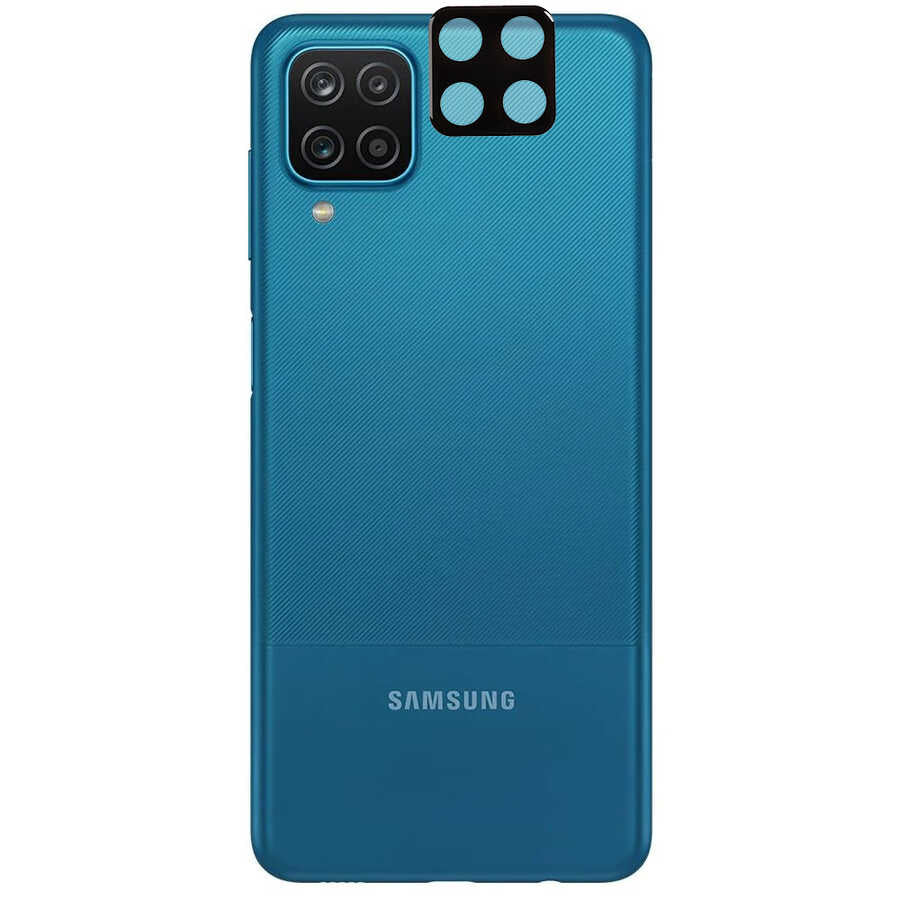 Galaxy A12 Zore 3D Kamera Camı Siyah