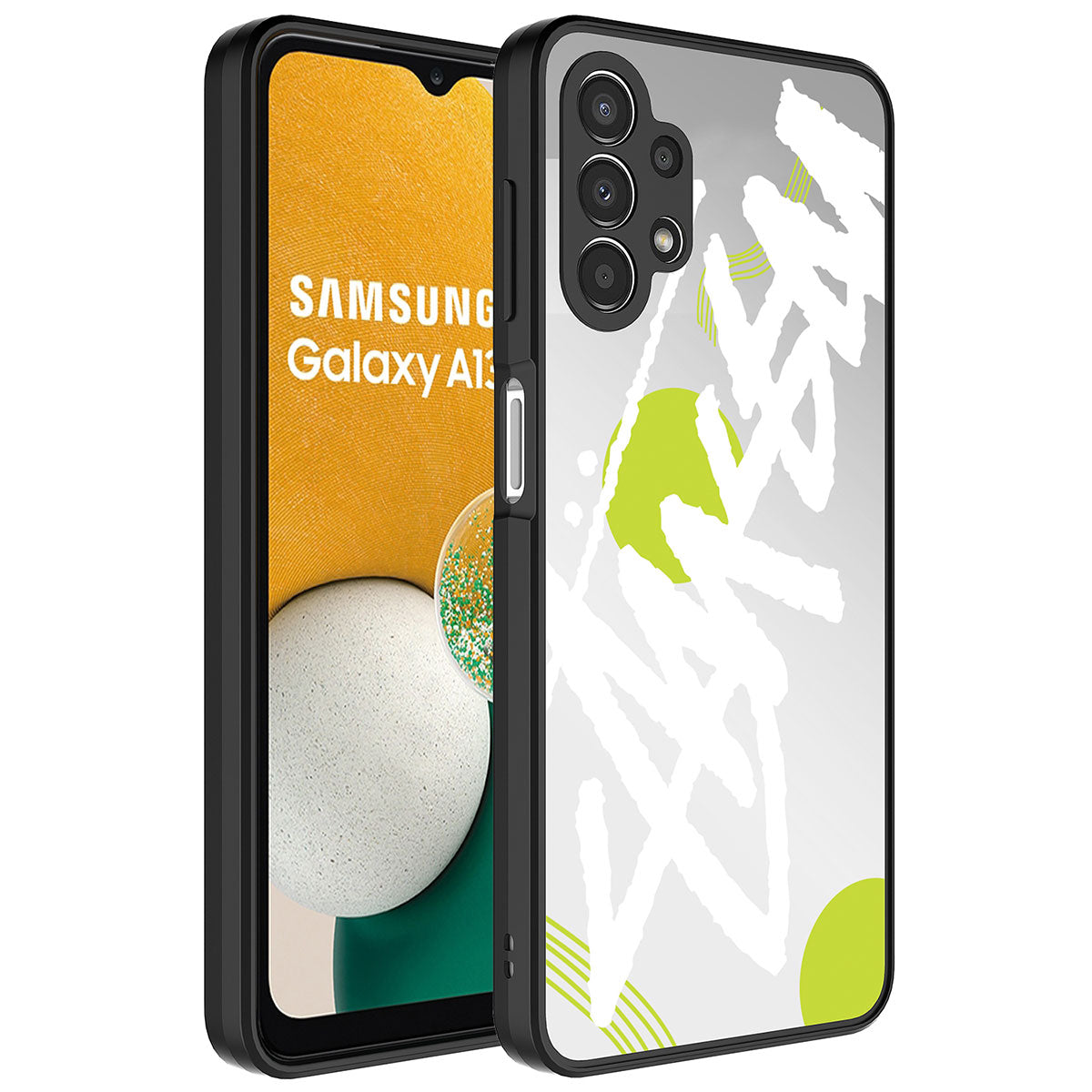 Galaxy A13 4G Kılıf Aynalı Desenli Kamera Korumalı Parlak Zore Mirror Kapak Yazı