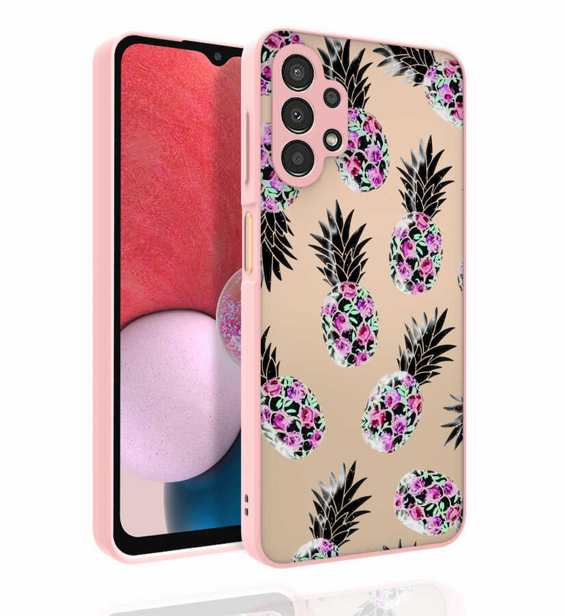 Galaxy A13 4G Kılıf Desenli Kamera Korumalı Parlak Zore Nora Kapak NO1